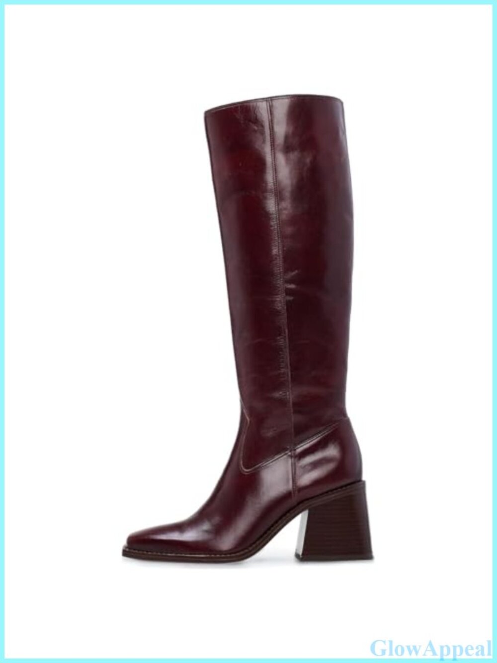 Knee High Wide Calf Square Toe Chunky Heel Tall Boots
